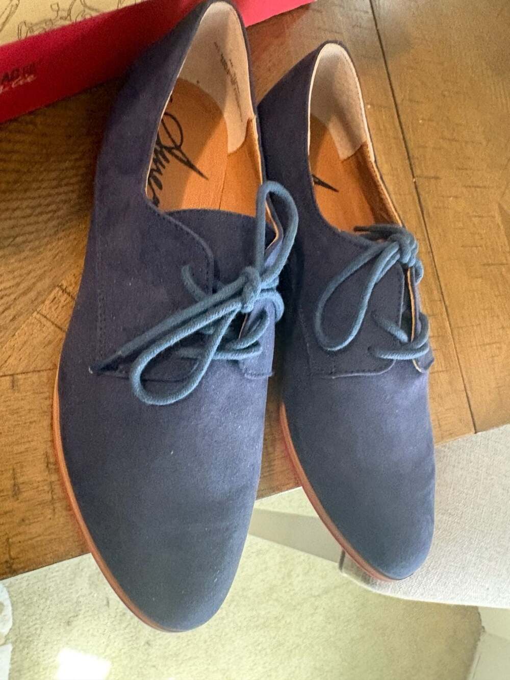 American Rag Navy Blue Suede Lace-Up Oxford Shoes